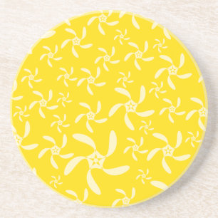 Sommer Blumendesign. Sonniges Gelb. Sandstein Untersetzer