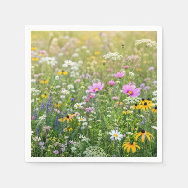 Sommer-Blumenwiese Serviette (Vorderseite)