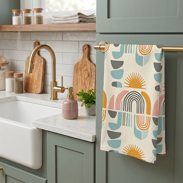 Sommer boho-scandi minimalist Muster Geschirrtuch (Von Creator hochgeladen)