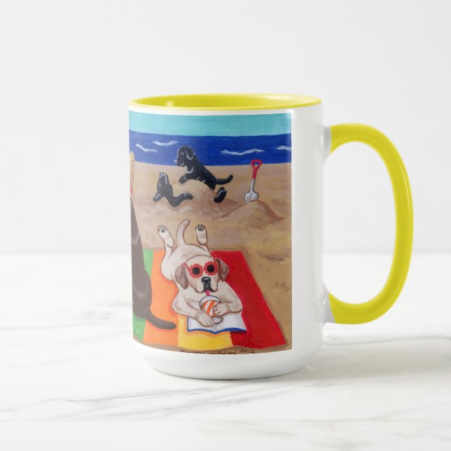 Sommer-Brise Labradors Malerei Tasse (Rechts)