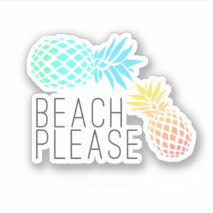 Sommer bunter Ananas Strand bitte Aufkleber