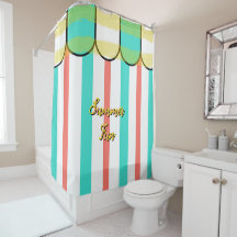 Sommer-Cabana Türkis Koralle Gelbe Streifen