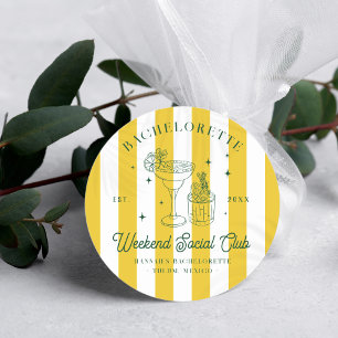 Sommer Cocktail Club   Junggesellinnenabschied Runder Aufkleber