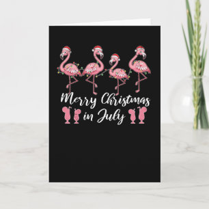 Sommer-Cocktail Frohe Weihnachten im Juli Flamingo Karte