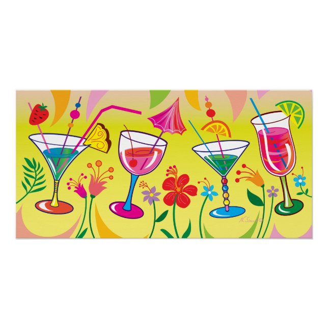 Sommer-Cocktails Poster (Vorderseite)