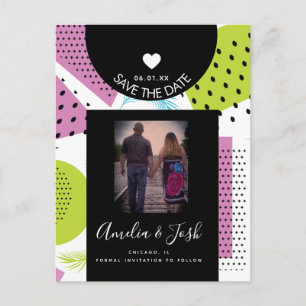 Sommer Collage Formen Muster Save the Date Postkarte