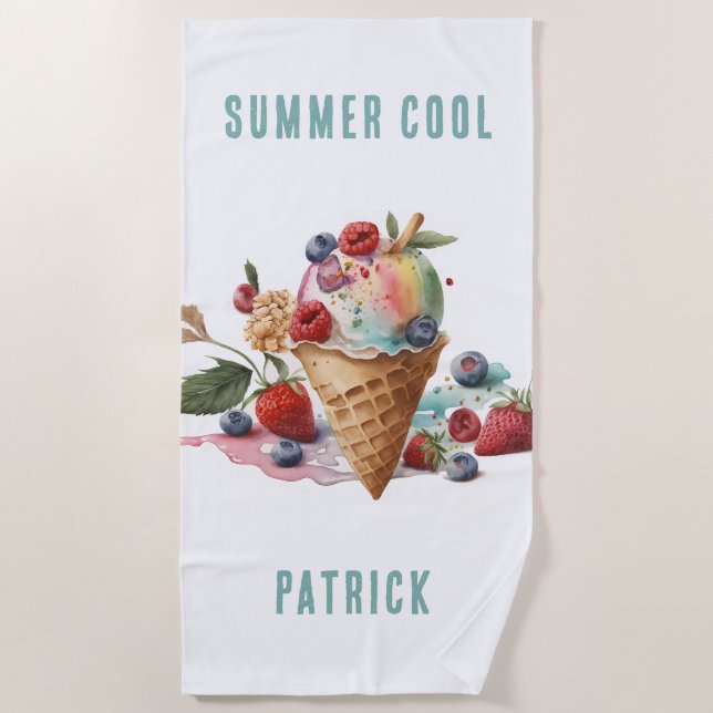 SOMMER COOL, FARBIG EISKREATER CONE STRANDTUCH (Vorderseite)
