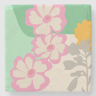 Sommer-Daisies Farbblöcke Moderne Floral Steinuntersetzer