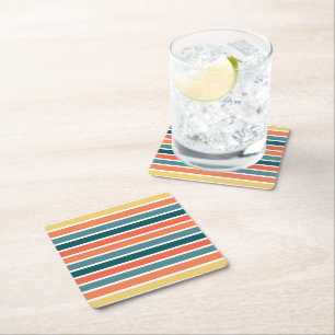 Sommer der 77 Streifen Rechteckiger Pappuntersetzer