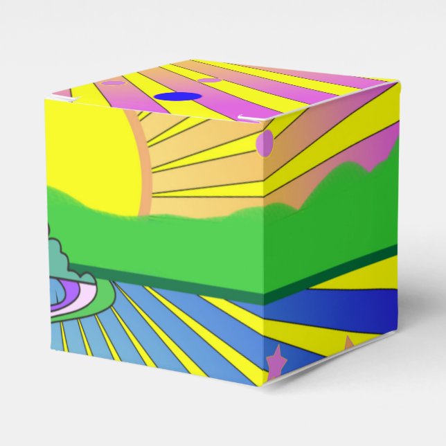 Sommer der Liebe Farbenfrohe psychedelische 60er 7 Geschenkschachtel (Vorderseite)