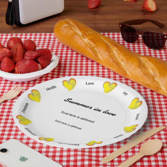 Sommer der Liebe -Strand oder See- Benutzerdefinie Pappteller (Picknick)