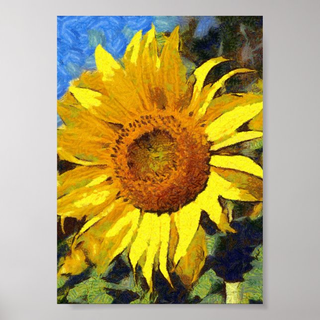 Sommer der Sonnenblumen Kunststil Poster (Vorne)