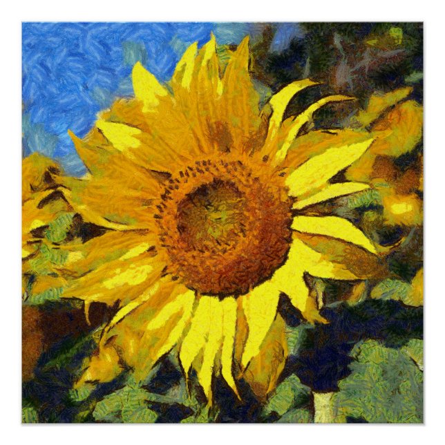 Sommer der Sonnenblumen Kunststil Poster (Vorderseite)