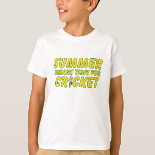 Sommer-Durchschnitt-Zeit für Kricket-Gelb und Gr T-Shirt