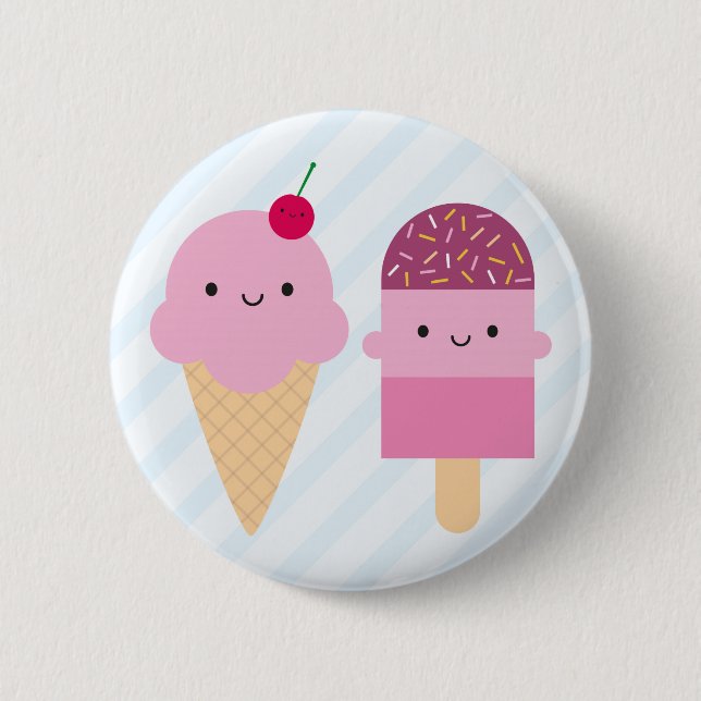 Sommer-Eiscreme-Leckereien Button (Vorderseite)