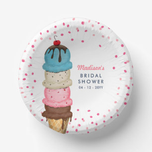 Sommer-Eiscreme Moderne Bridal Shower Pappteller