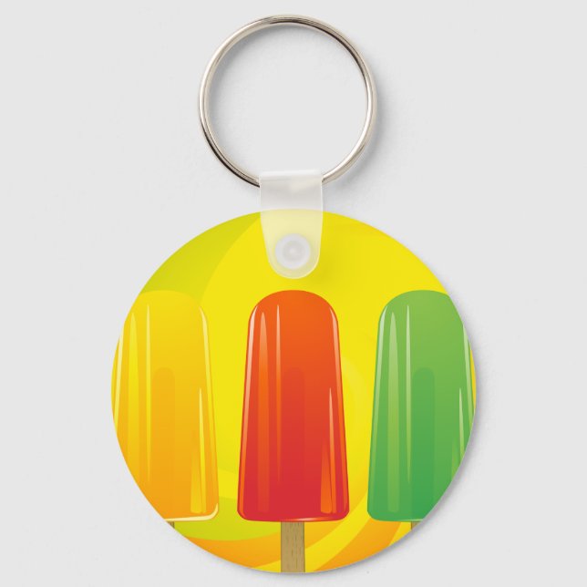 Sommer-Eispops-Trio Helle Popsicles Schlüsselanhänger (Vorderseite)