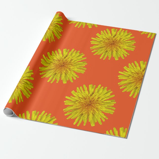 Sommer-enorme gelbe Löwenzahn-Blume auf Geschenkpapier (Ungerollt)