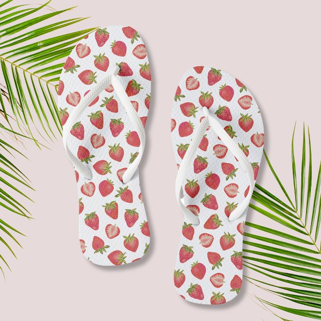 Sommer-Erdbeer-Muster Flip Flops (Summer strawberry pattern flip flops, perfect for summer, girly weekends or any time!)
