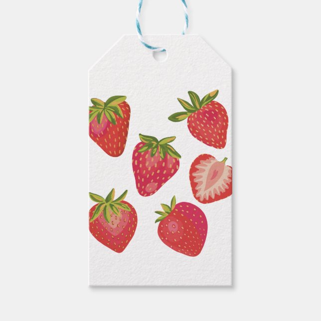 Sommer Erdbeere Geschenkanhänger (Vorderseite)