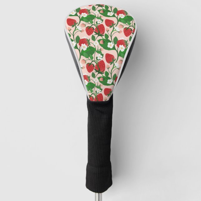 Sommer-Erdbeere in Rosa Golf Headcover (Vorderseite)