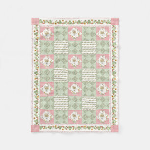 Sommer-Erdbeeren Floral Gingham Baby Mädchen Fleecedecke