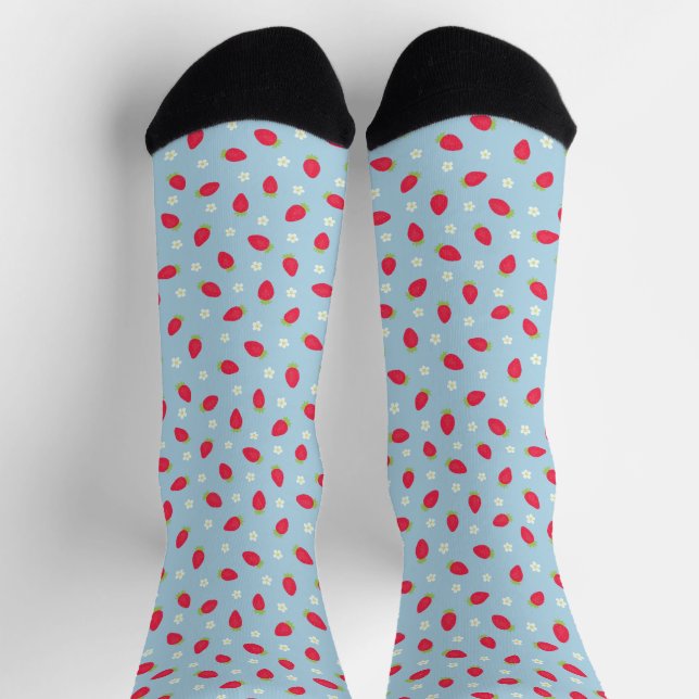 Sommer-Erdbeeren (kleine Größe) Blau Socken (Oben)