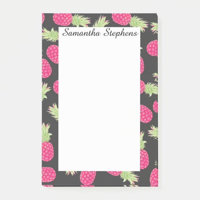 Sommer Erdbeeren Tropische Ananas Post-it Klebezettel (Vorderseite)