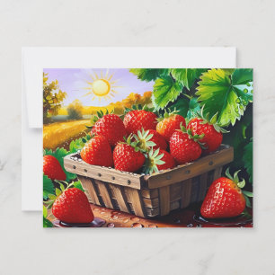 Sommer-Erdbeerkorb für jeden Anlass Postkarte