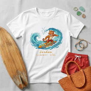 Sommer-Feeling Orange-Tier-Grafik in Weiß T-Shirt