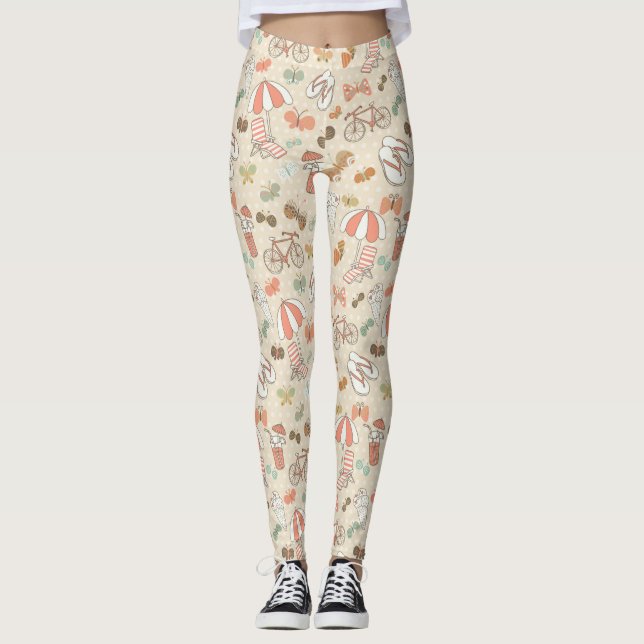 Sommer-Ferien-Muster Leggings (Vorderseite)