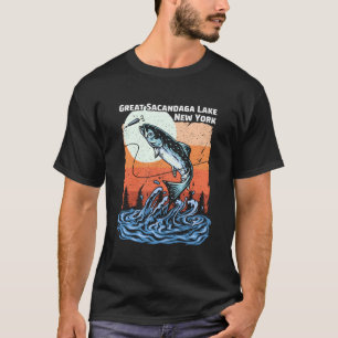 Sommer Fischen Retro Sunset New York Great Sacanda T-Shirt