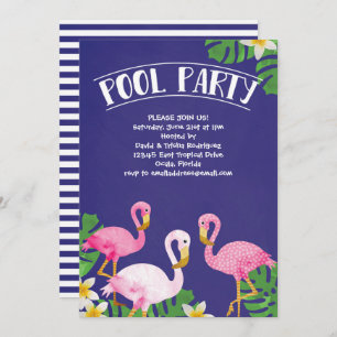 Sommer-Flamingo-Pool-Party Einladung