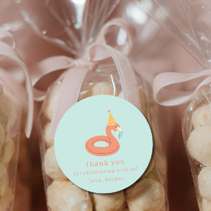 Sommer Flamingo Schwimmkörper Kinder Geburtstag Po Runder Aufkleber