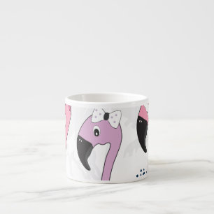 Sommer Flamingo: Strand Vintage Illustration. Espressotasse