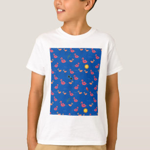 Sommer-Flamingo-Strandparty Dunkelblau T-Shirt