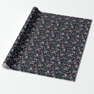 Sommer Flora Blühende Gartenblumen Geschenkpapier