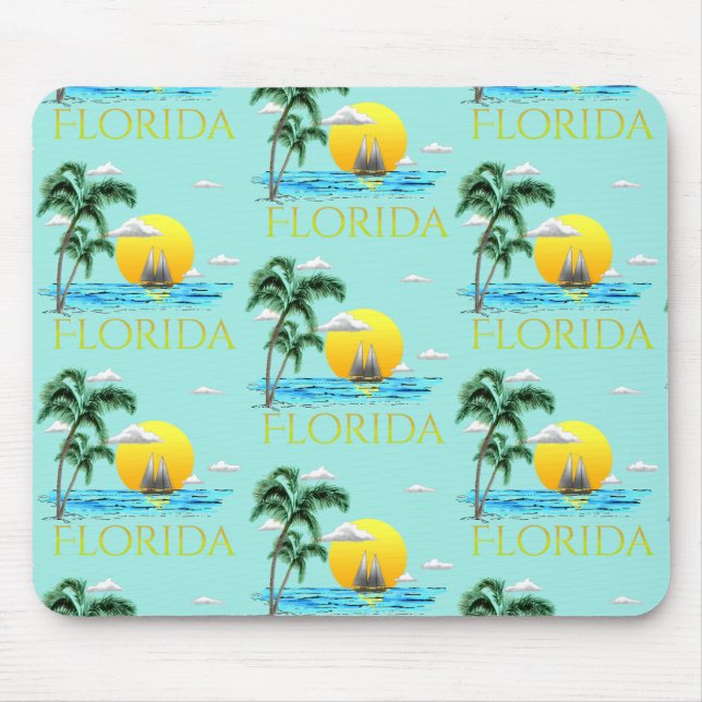 Sommer Florida Sailboat Sunset Coastal Beach Mousepad (Vorne)