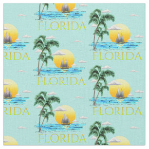 Sommer Florida Sailboat Sunset Coastal Beach Stoff