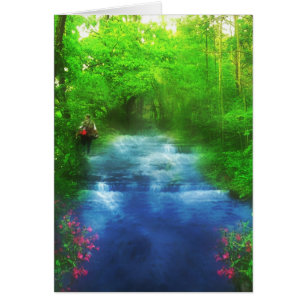 Sommer Fluss Wanderweg Wanderer