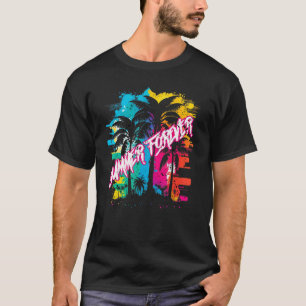 Sommer forever 80er Retro Vaporwave Strand Palmenb T-Shirt