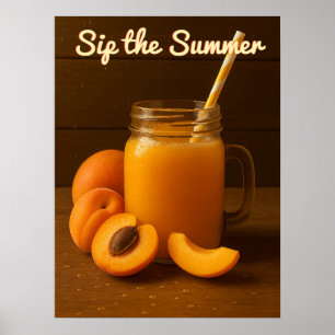 Sommer - frisches Apricot-Juice-Poster Poster