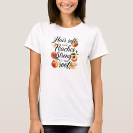 Sommer-Frucht Pfirsich-Haare-Wurzeln Grafik-T-Shir T-Shirt