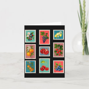 Sommer-Frucht-Stempel Vintage-Frucht-Poststempel Karte