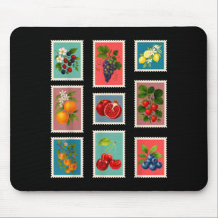 Sommer-Frucht-Stempel Vintage-Frucht-Poststempel Mousepad