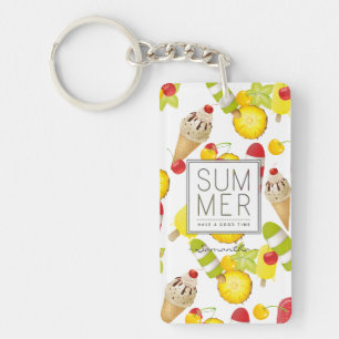 Sommer-Frucht-und Eiscreme-Spaß Schlüsselanhänger