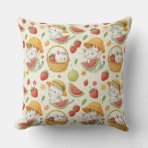 Sommer-Früchte-Katzen-Muster - Picknick-Design für