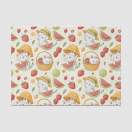 Sommer-Früchte-Katzen-Muster - Picknick-Design für Seidenpapier