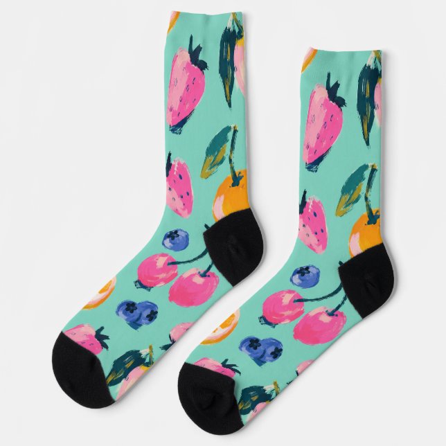 Sommer-Fruchtmuster-Küchenwanddekoration Socken (Linkes Detail)