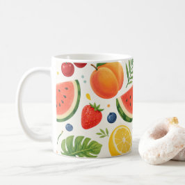 Sommer-Fruchtmuster Stoff | Tropische Wassermelone Kaffeetasse